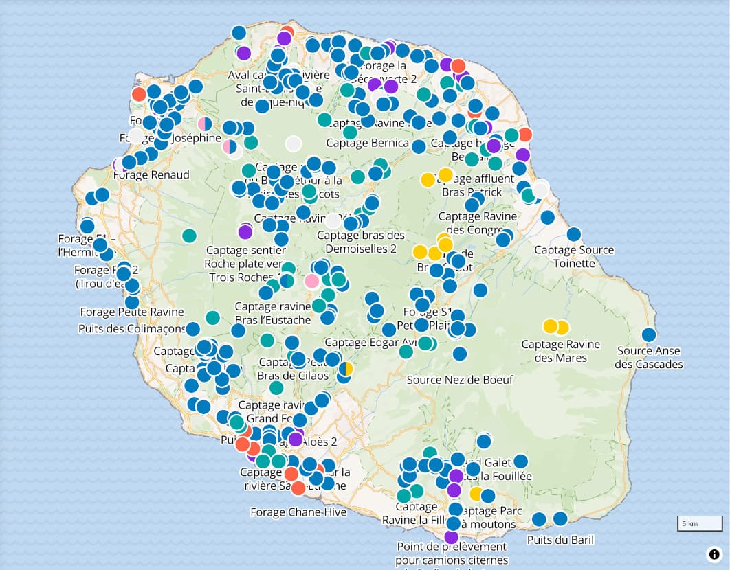 Capture de la carte des points de prélèvements